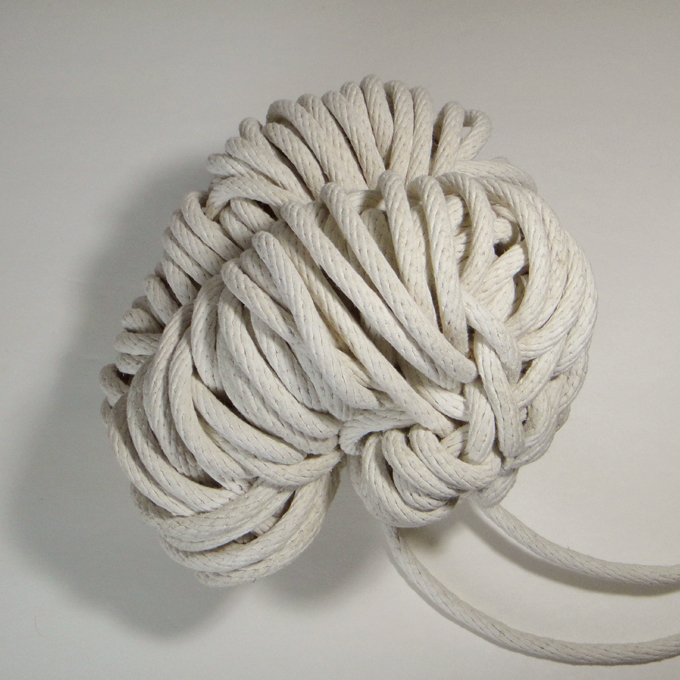 <b>Gordian Brain</b><br>
25 meters of rope<br>
15 x 23 x 16 cm<br>
2013